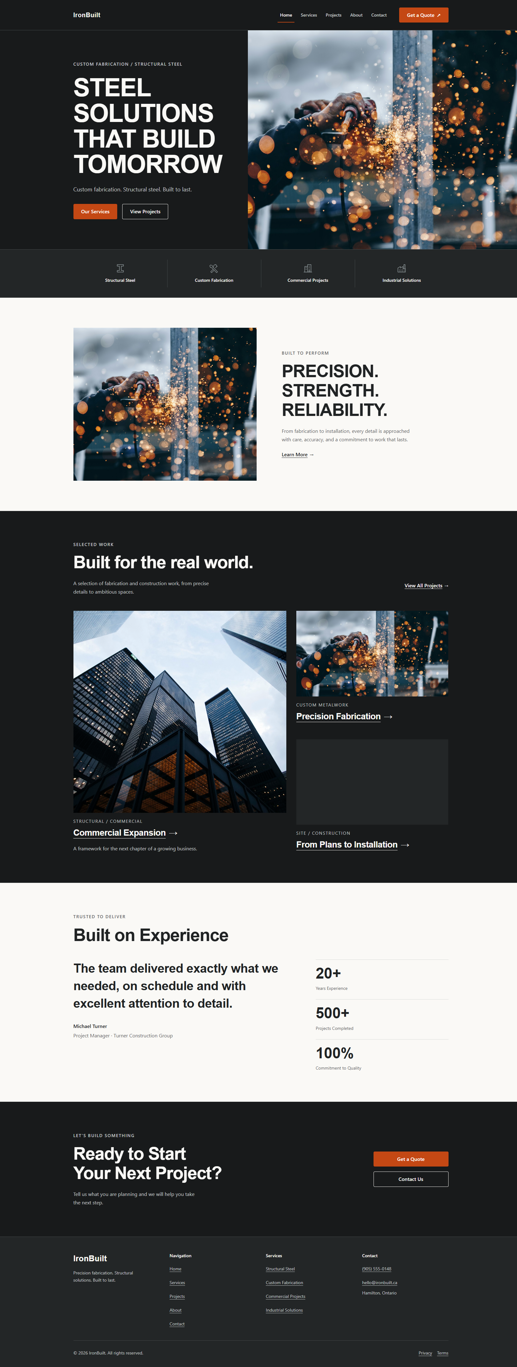 Standard website template preview